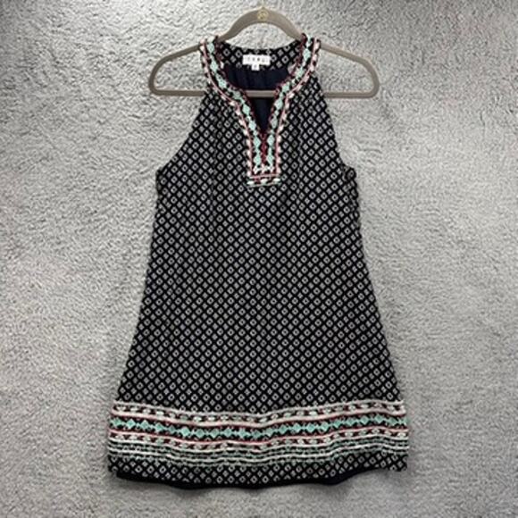 THML Medium Halter Top Dress Embroidery Lined Casual Vacation Beach Party Fun - Picture 1 of 12